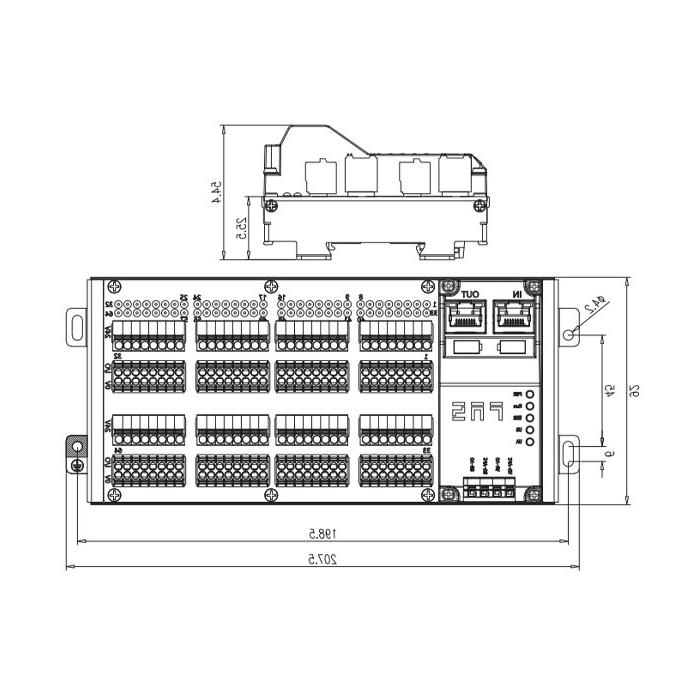 EtherCAT protocol, 64DI/DO adaptive configuration, NPN, terminal type, RJ45 network port, IP20 remote module, 009E72